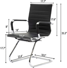 Load image into Gallery viewer, Reception Chairs No Wheels Leather Conference Chair (Set of 2)