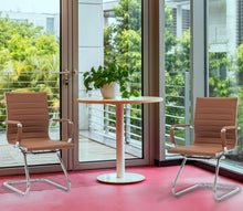 Load image into Gallery viewer, Reception Chairs No Wheels Leather Conference Chair (Set of 2)