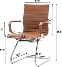 Load image into Gallery viewer, Reception Chairs No Wheels Leather Conference Chair (Set of 2)