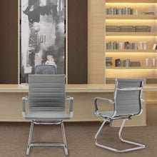 Load image into Gallery viewer, Reception Chairs No Wheels Leather Conference Chair (Set of 2)