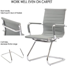Load image into Gallery viewer, Reception Chairs No Wheels Leather Conference Chair (Set of 2)