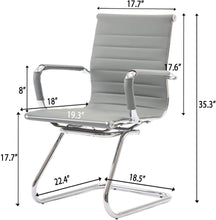 Load image into Gallery viewer, Reception Chairs No Wheels Leather Conference Chair (Set of 2)