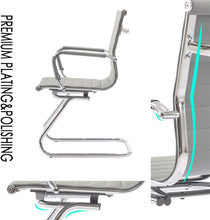 Load image into Gallery viewer, Reception Chairs No Wheels Leather Conference Chair (Set of 2)