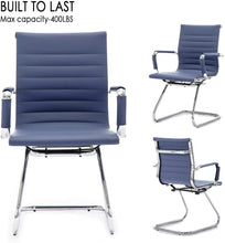 Load image into Gallery viewer, Reception Chairs No Wheels Leather Conference Chair (Set of 2)
