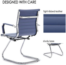Load image into Gallery viewer, Reception Chairs No Wheels Leather Conference Chair (Set of 2)