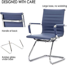 Load image into Gallery viewer, Reception Chairs No Wheels Leather Conference Chair (Set of 2)