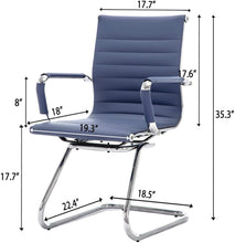 Load image into Gallery viewer, Reception Chairs No Wheels Leather Conference Chair (Set of 2)