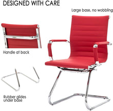 Load image into Gallery viewer, Reception Chairs No Wheels Leather Conference Chair (Set of 2)