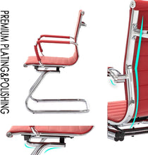 Load image into Gallery viewer, Reception Chairs No Wheels Leather Conference Chair (Set of 2)