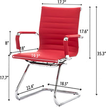 Load image into Gallery viewer, Reception Chairs No Wheels Leather Conference Chair (Set of 2)