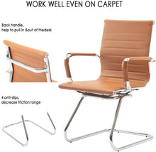 Load image into Gallery viewer, Reception Chairs No Wheels Leather Conference Chair (Set of 2)