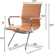 Load image into Gallery viewer, Reception Chairs No Wheels Leather Conference Chair (Set of 2)