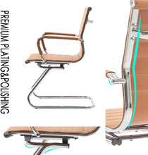 Load image into Gallery viewer, Reception Chairs No Wheels Leather Conference Chair (Set of 2)