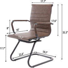 Load image into Gallery viewer, Reception Chairs No Wheels Leather Conference Chair (Set of 2)