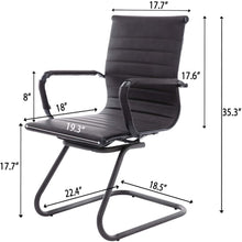 Load image into Gallery viewer, Reception Chairs No Wheels Leather Conference Chair (Set of 2)