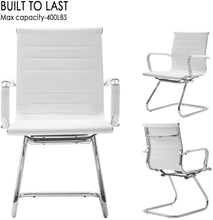 Load image into Gallery viewer, Reception Chairs No Wheels Leather Conference Chair (Set of 2)