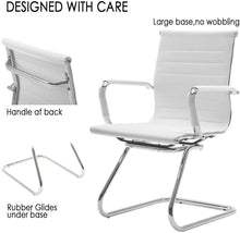 Load image into Gallery viewer, Reception Chairs No Wheels Leather Conference Chair (Set of 2)