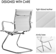 Load image into Gallery viewer, Reception Chairs No Wheels Leather Conference Chair (Set of 2)