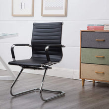 Load image into Gallery viewer, Reception Chairs No Wheels Leather Conference Chair (Set of 2)