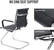 Load image into Gallery viewer, Reception Chairs No Wheels Leather Conference Chair (Set of 2)