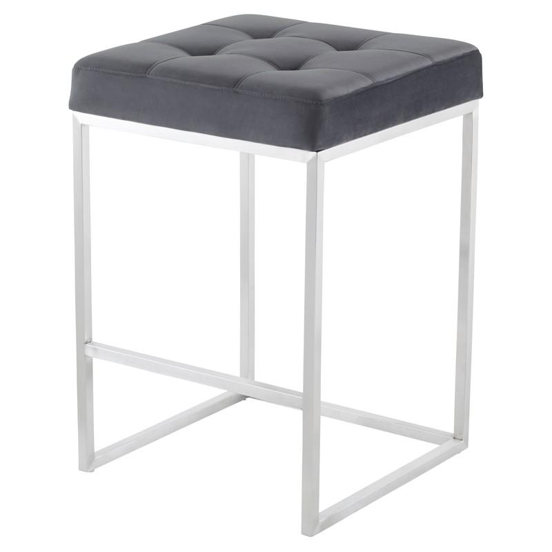 Chi Counter Stool in Brushed Stainless