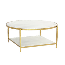 Load image into Gallery viewer, Circle/Square Cocktail Table-Gold w/ White Marble