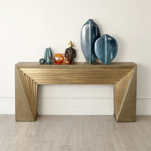 Load image into Gallery viewer, Deco 72&quot; Console Table Brass Sheeting