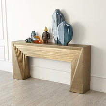 Load image into Gallery viewer, Deco 72&quot; Console Table Brass Sheeting