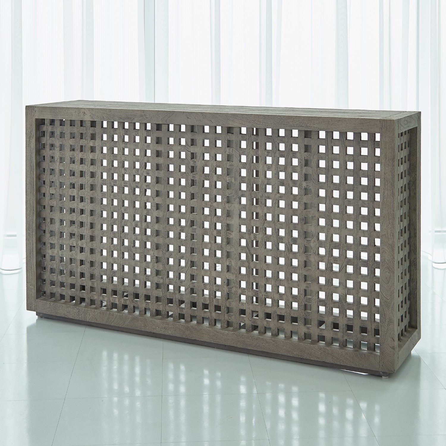 Driftwood Lattice Console Grey