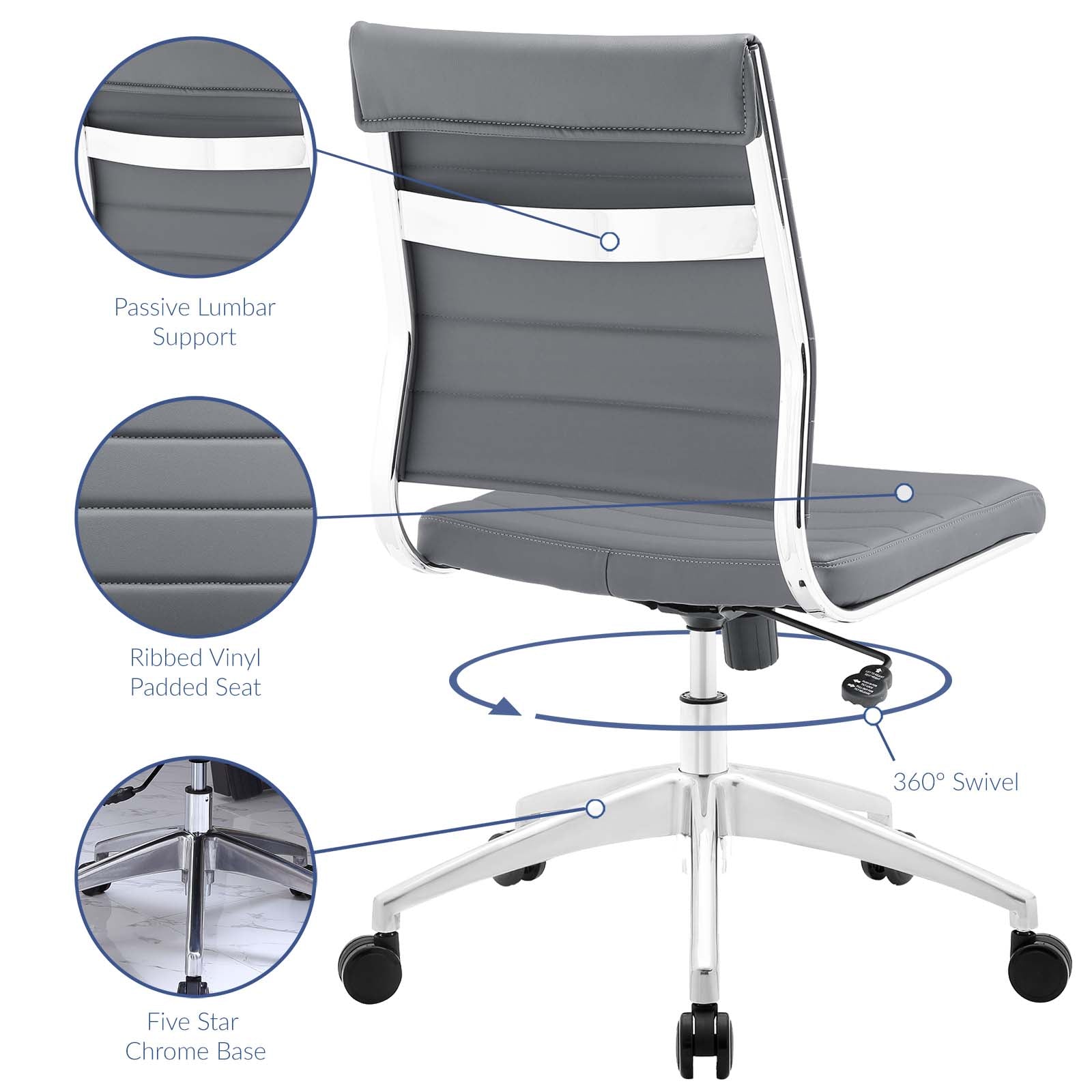 Deluxe Armless Mid Back Office Chair