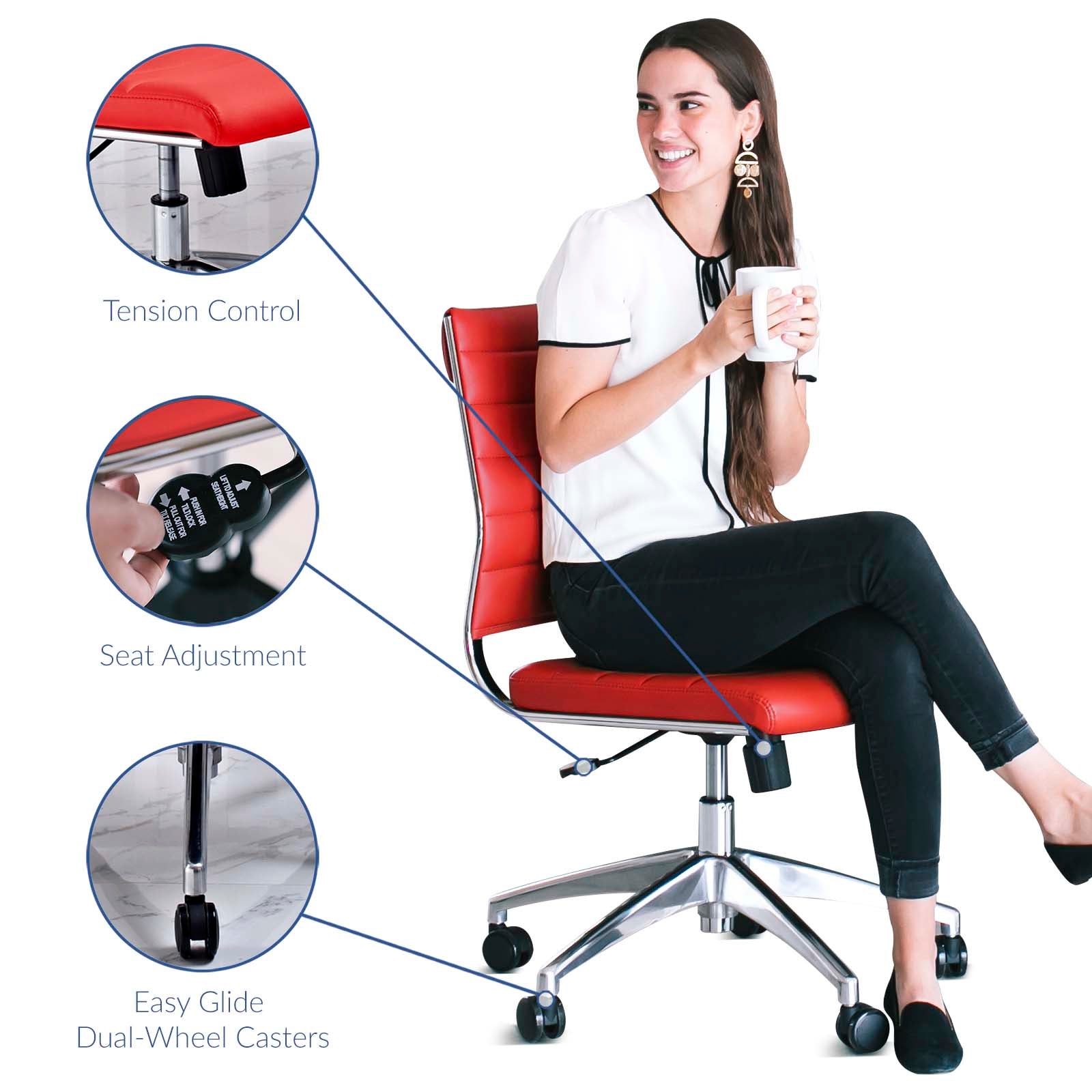 Deluxe Armless Mid Back Office Chair