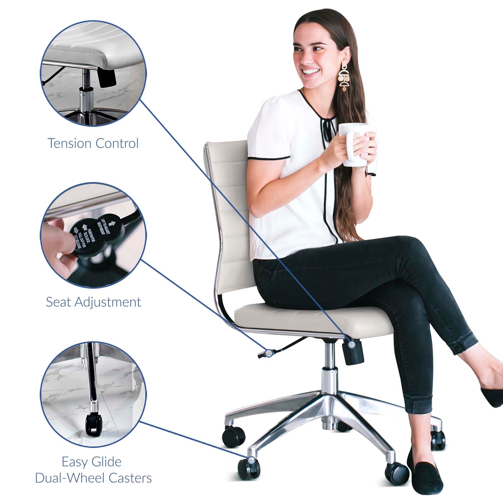 Deluxe Armless Mid Back Office Chair