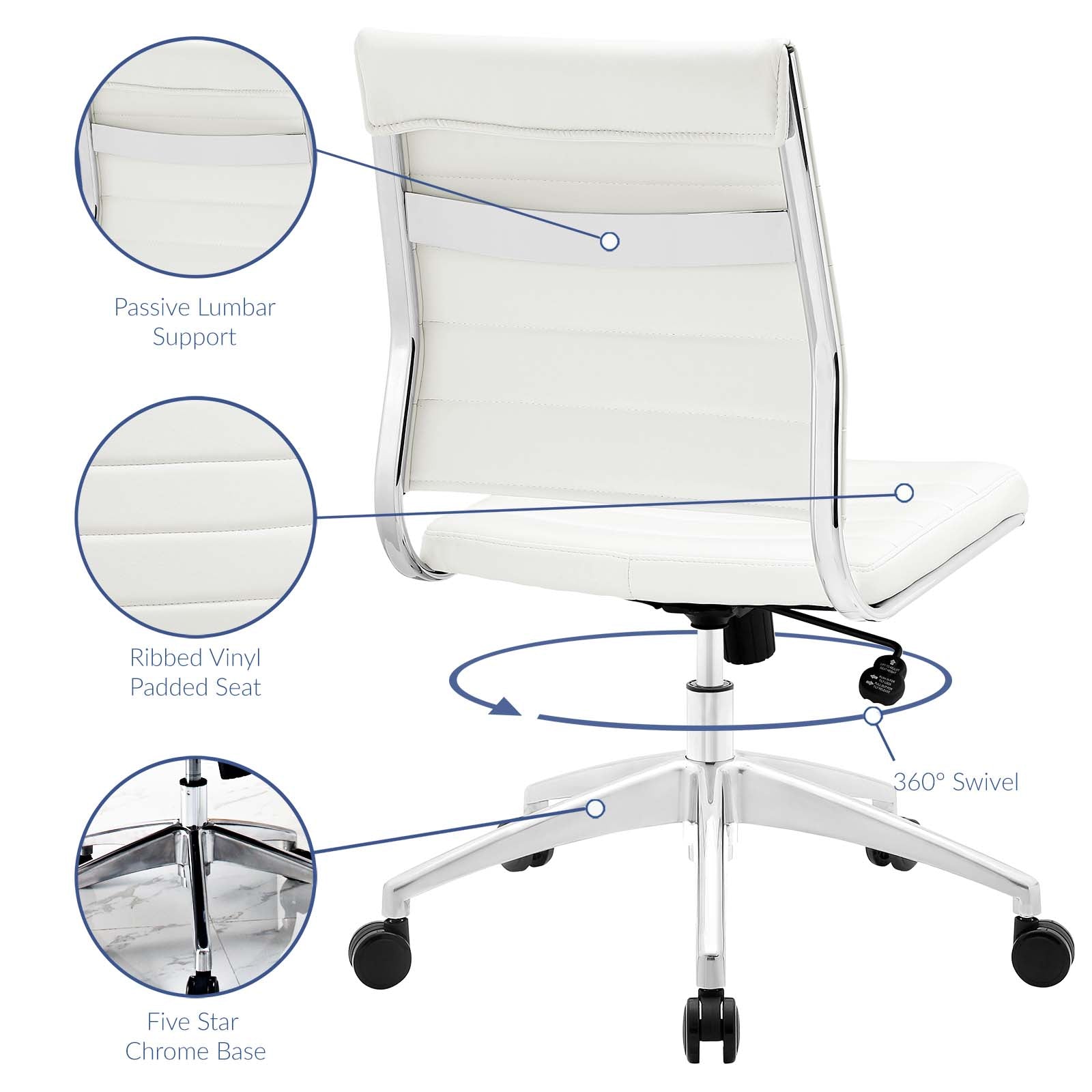 Deluxe Armless Mid Back Office Chair
