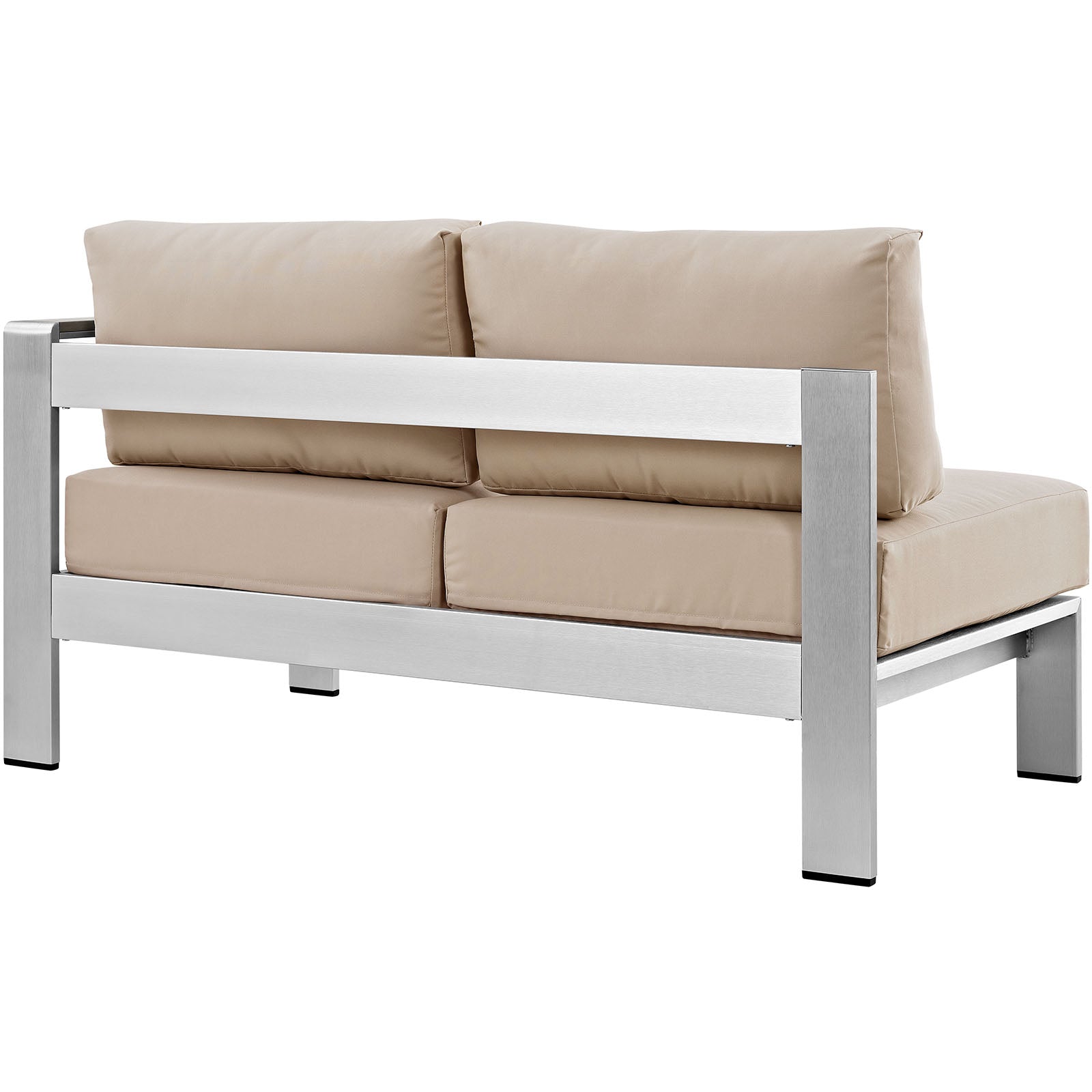 Coast Right-Arm Corner Sectional Outdoor Patio Aluminum Loveseat