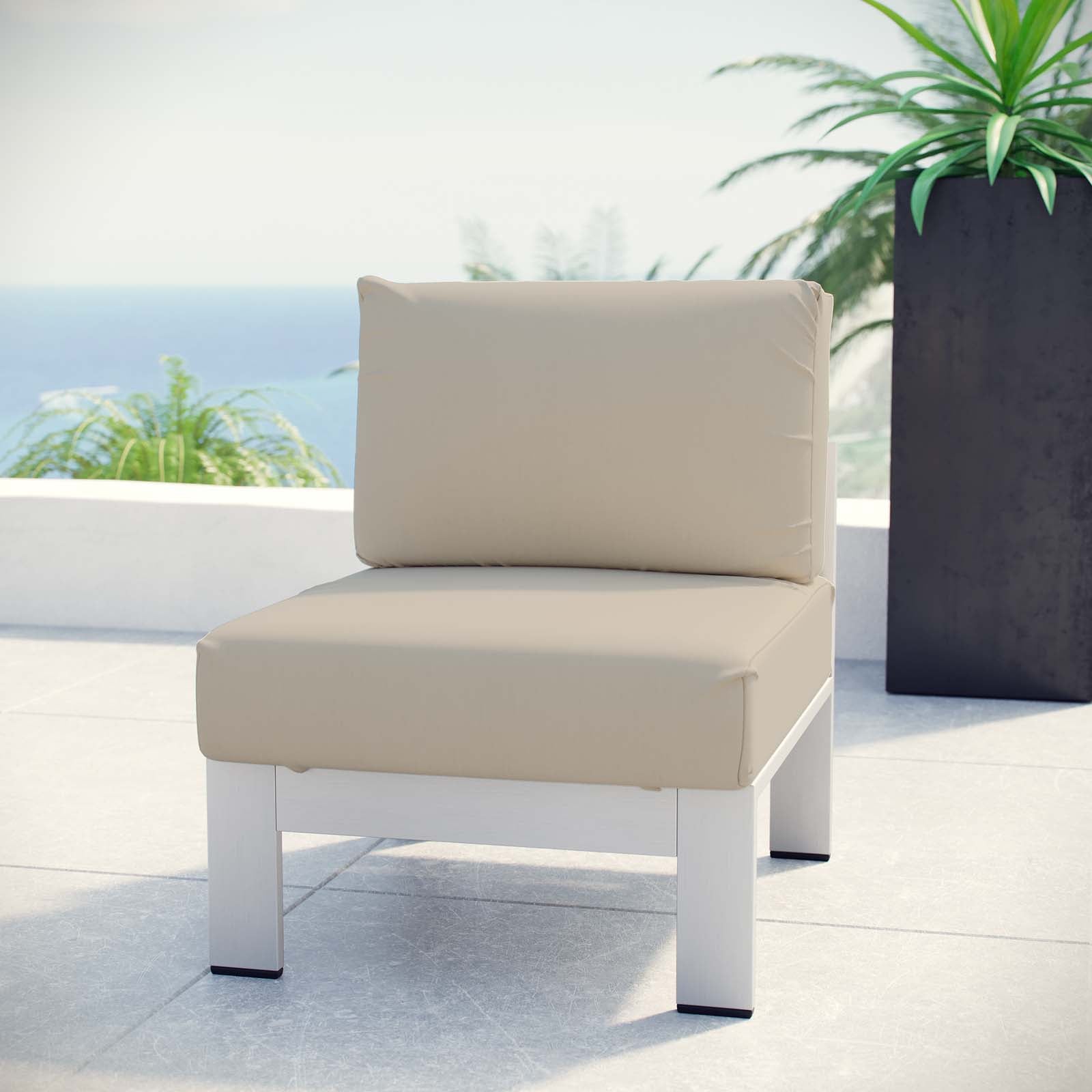 Coast Armless Outdoor Patio Aluminum Chair