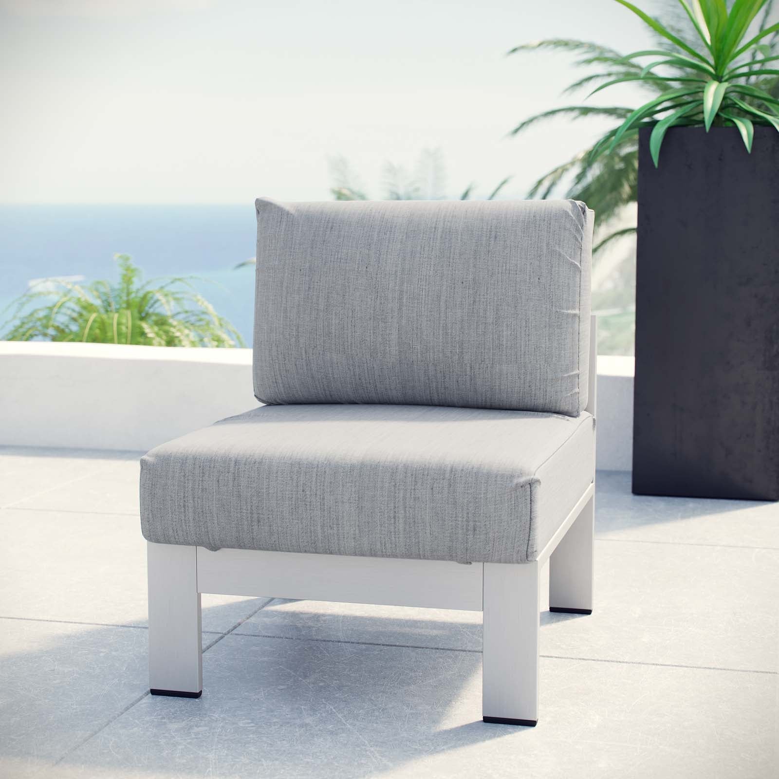 Coast Armless Outdoor Patio Aluminum Chair