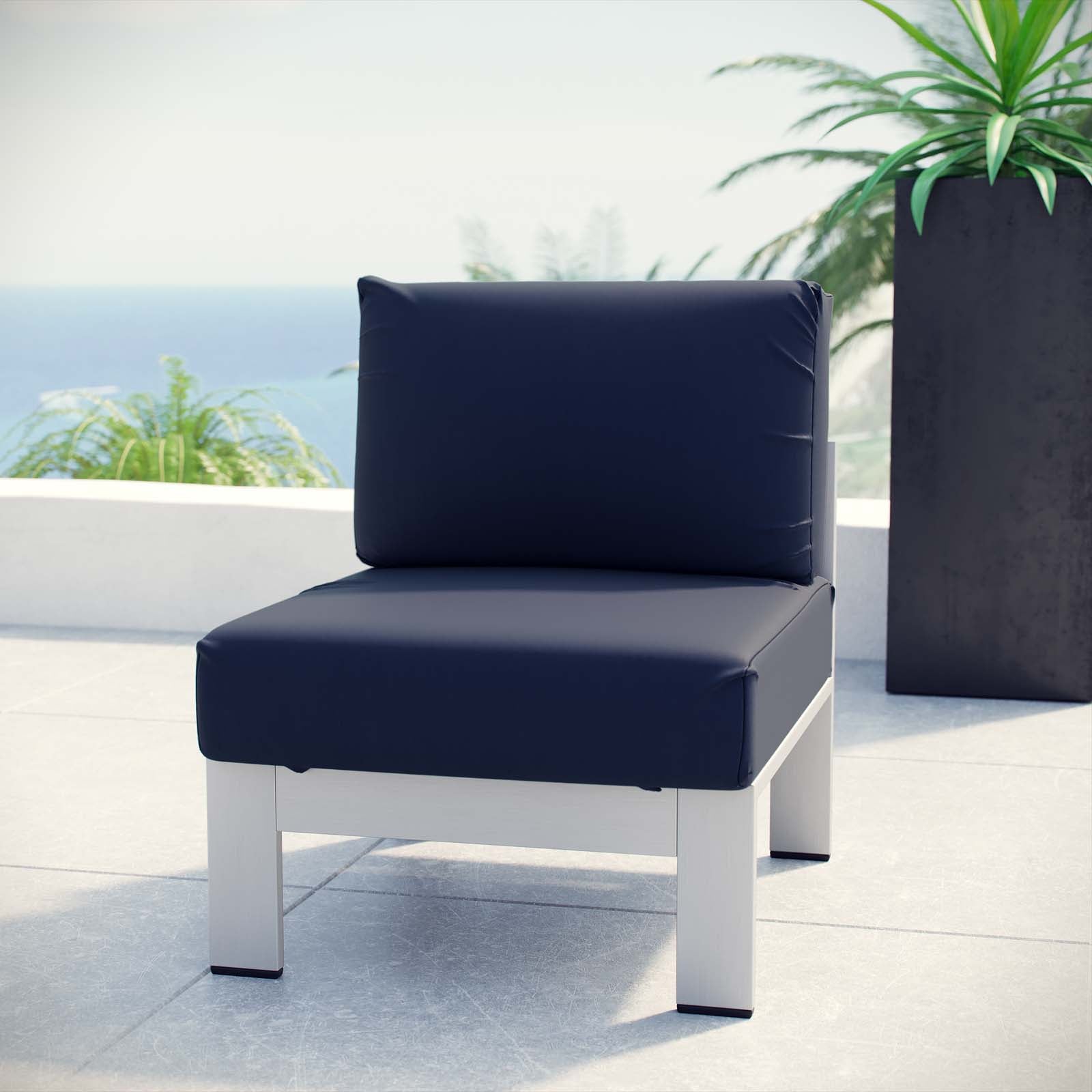Coast Armless Outdoor Patio Aluminum Chair