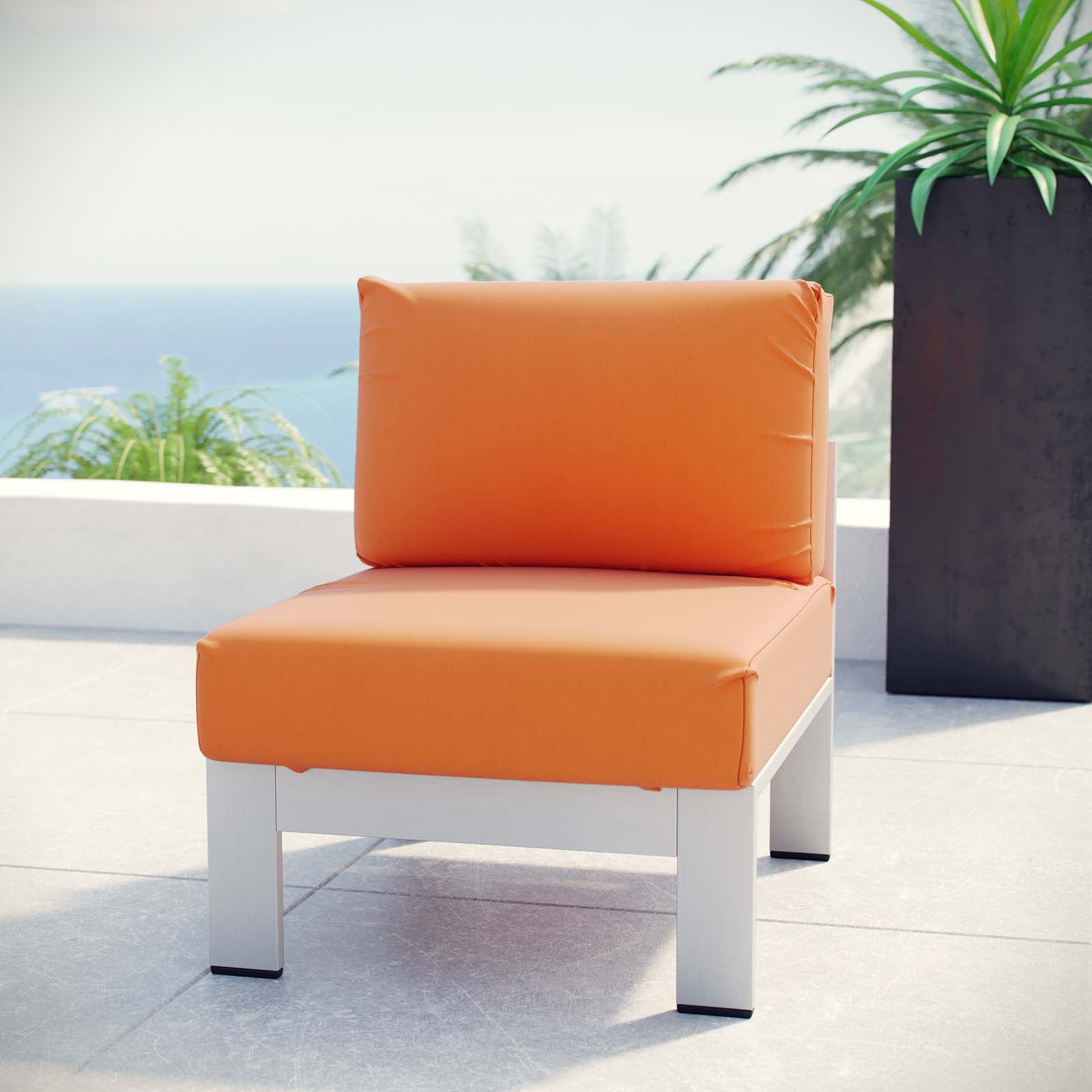 Coast Armless Outdoor Patio Aluminum Chair
