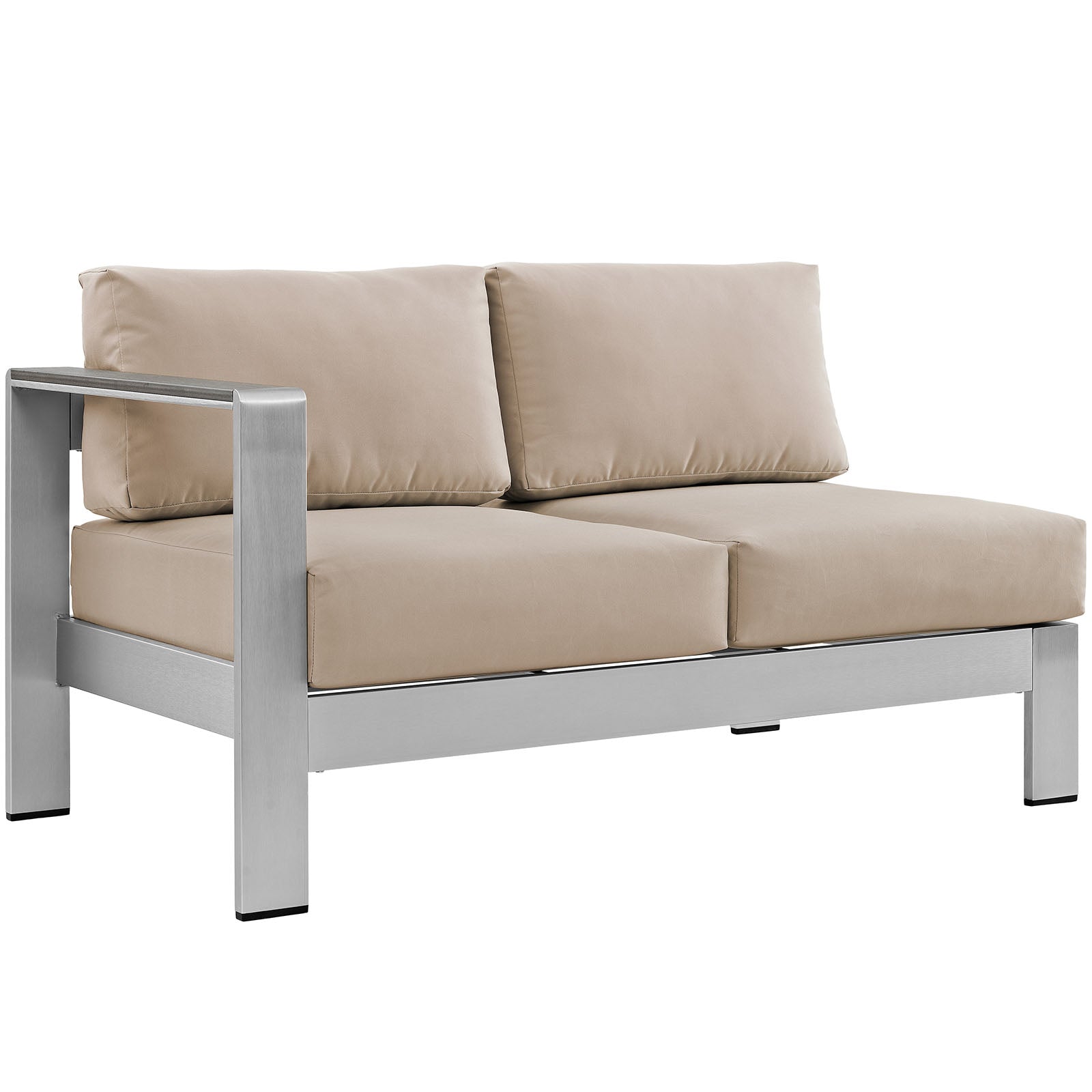 Coast Left-Arm Corner Sectional Outdoor Patio Aluminum Loveseat
