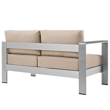 Load image into Gallery viewer, Coast Left-Arm Corner Sectional Outdoor Patio Aluminum Loveseat