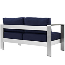 Load image into Gallery viewer, Coast Left-Arm Corner Sectional Outdoor Patio Aluminum Loveseat