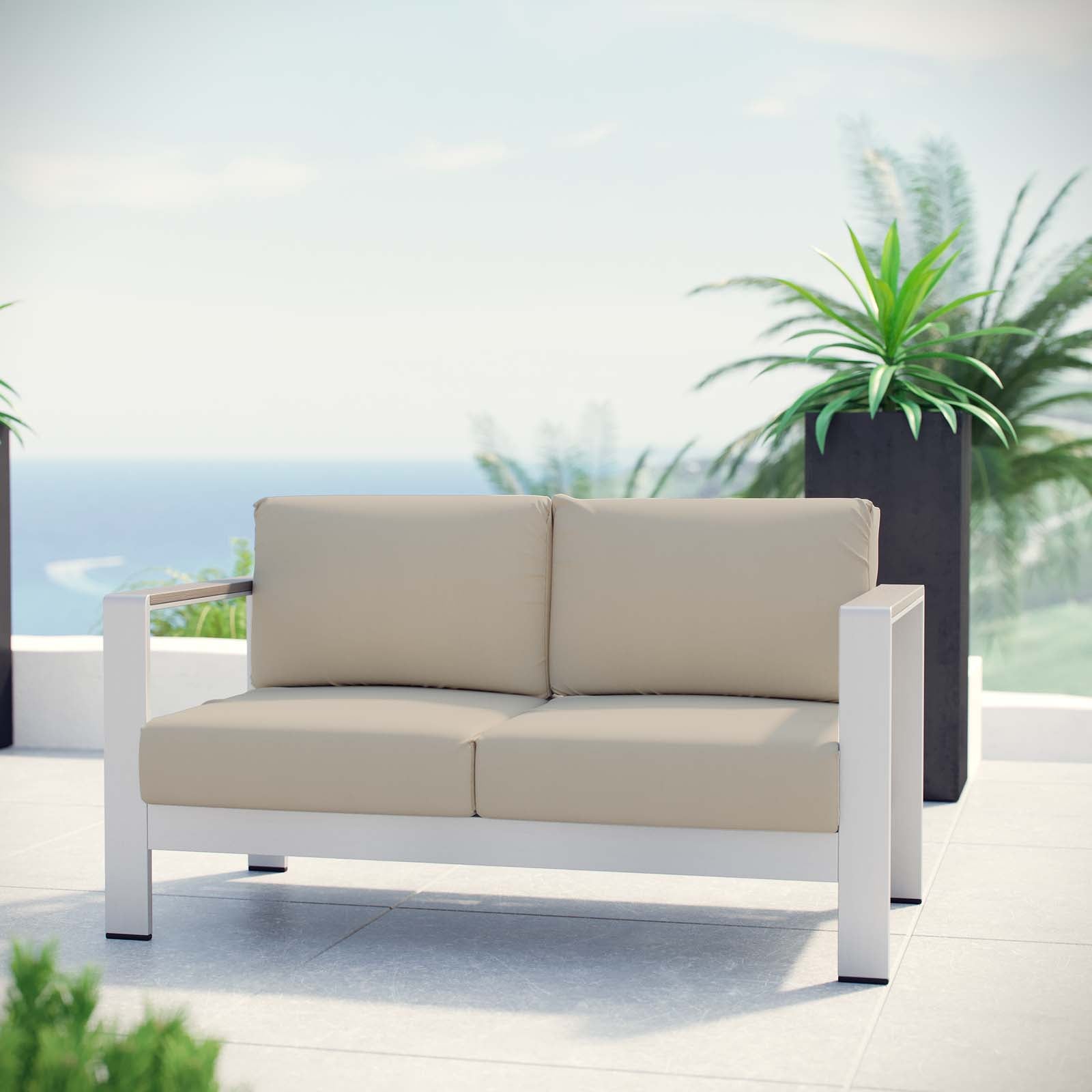 Coast Outdoor Patio Aluminum Loveseat