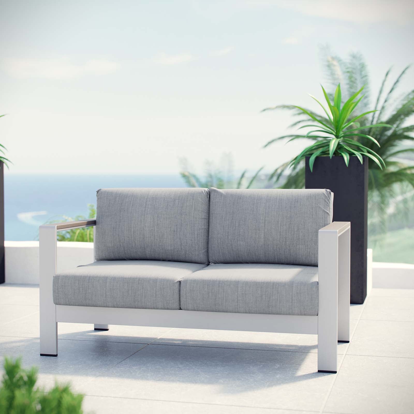 Coast Outdoor Patio Aluminum Loveseat