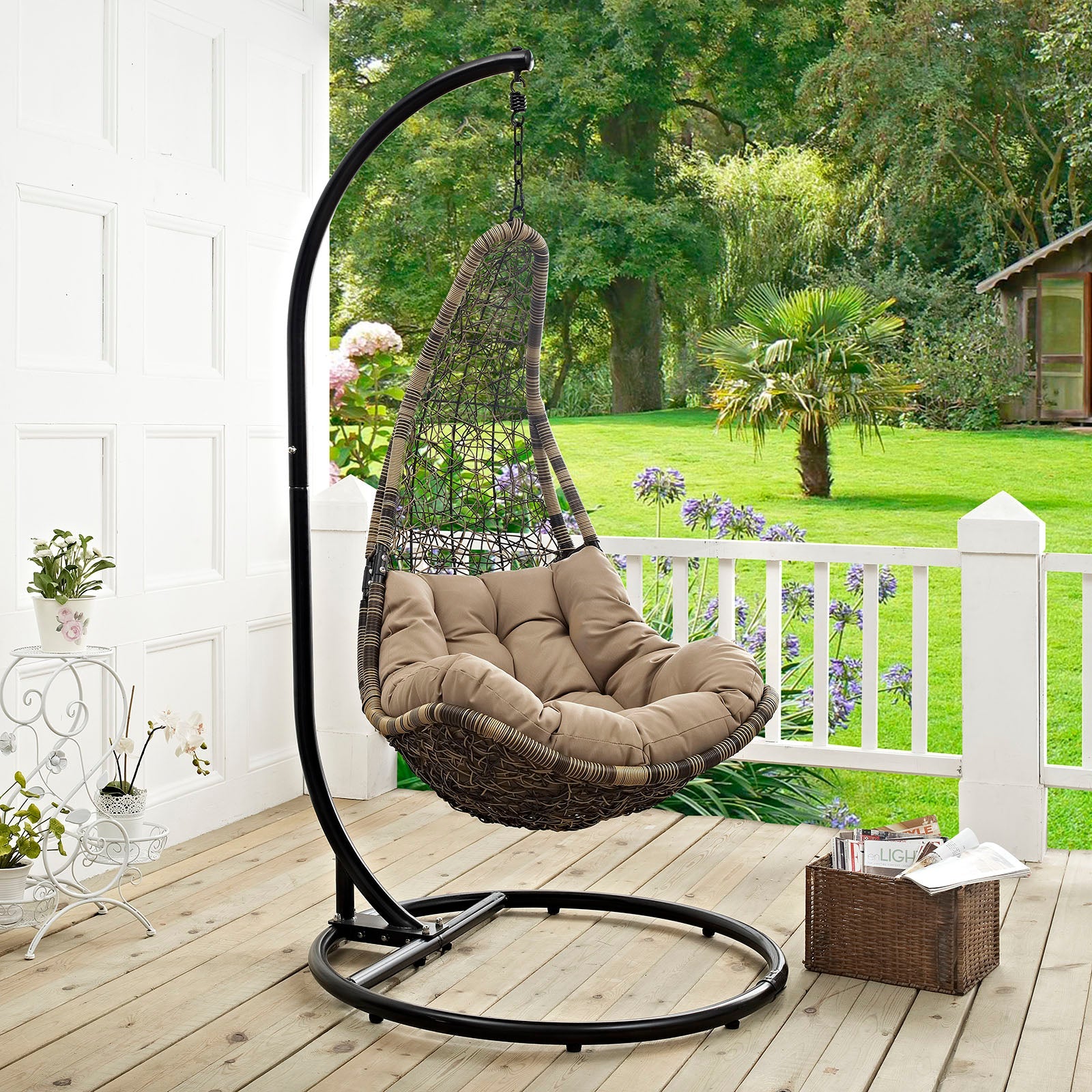 Capri Outdoor Patio Swing Chair With Stand
