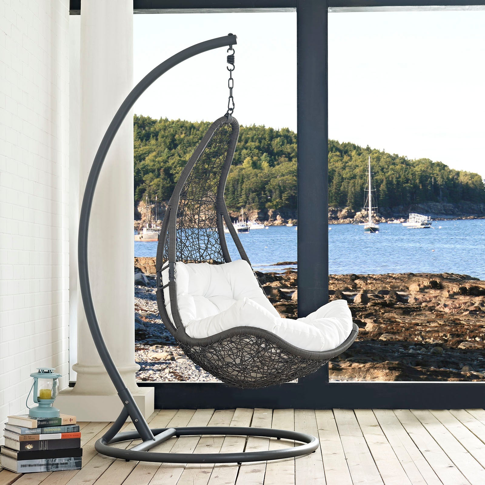 Capri Outdoor Patio Swing Chair With Stand