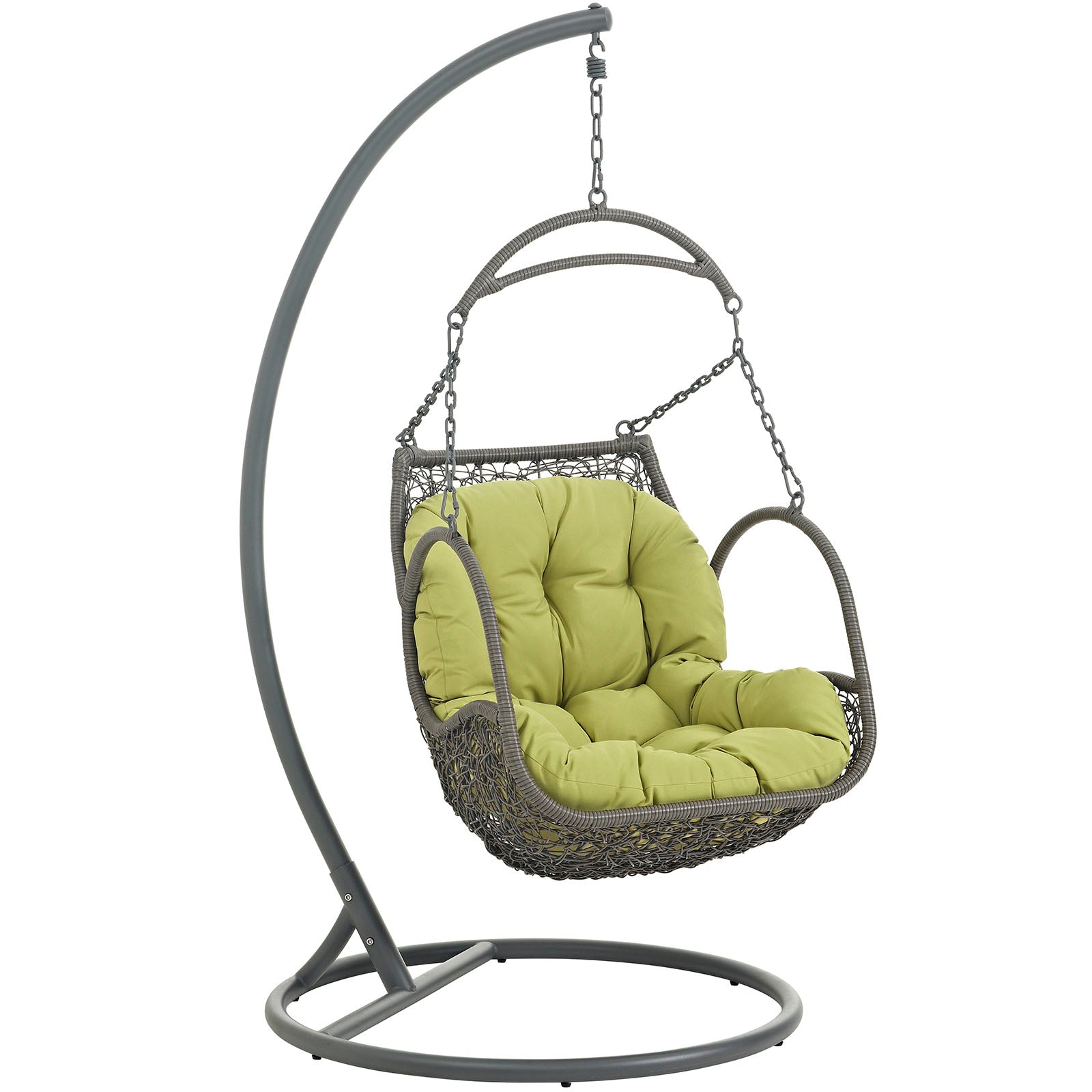 Marina Outdoor Patio Wood Swing Chair With Stand
