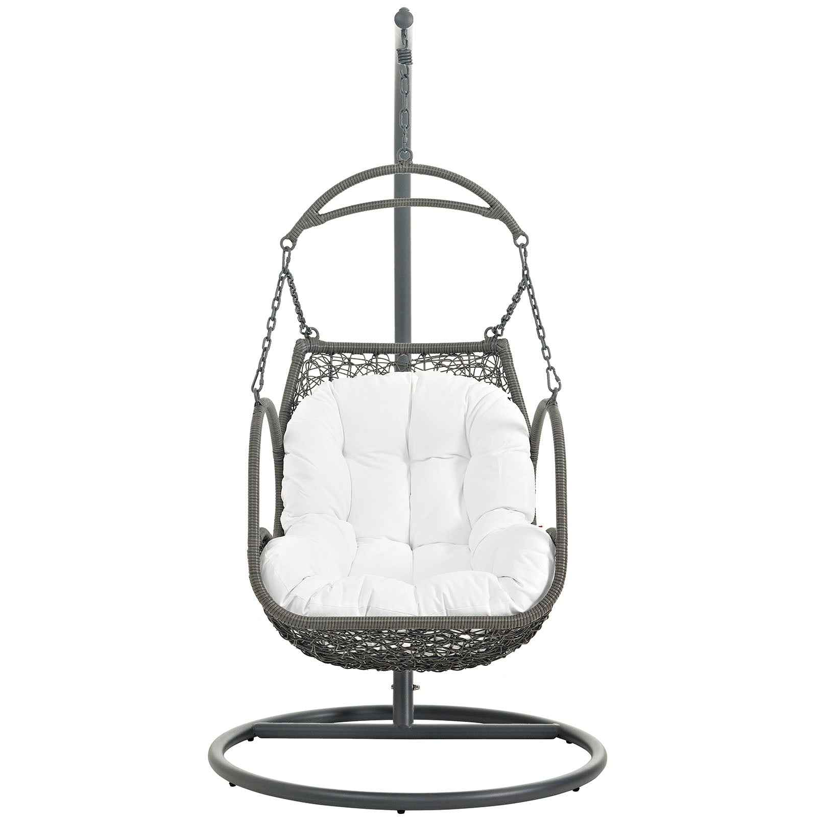 Marina Outdoor Patio Wood Swing Chair With Stand