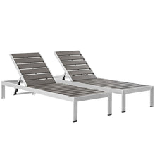 Load image into Gallery viewer, Coast Outdoor Patio Aluminum Wood Chaise Set of 2