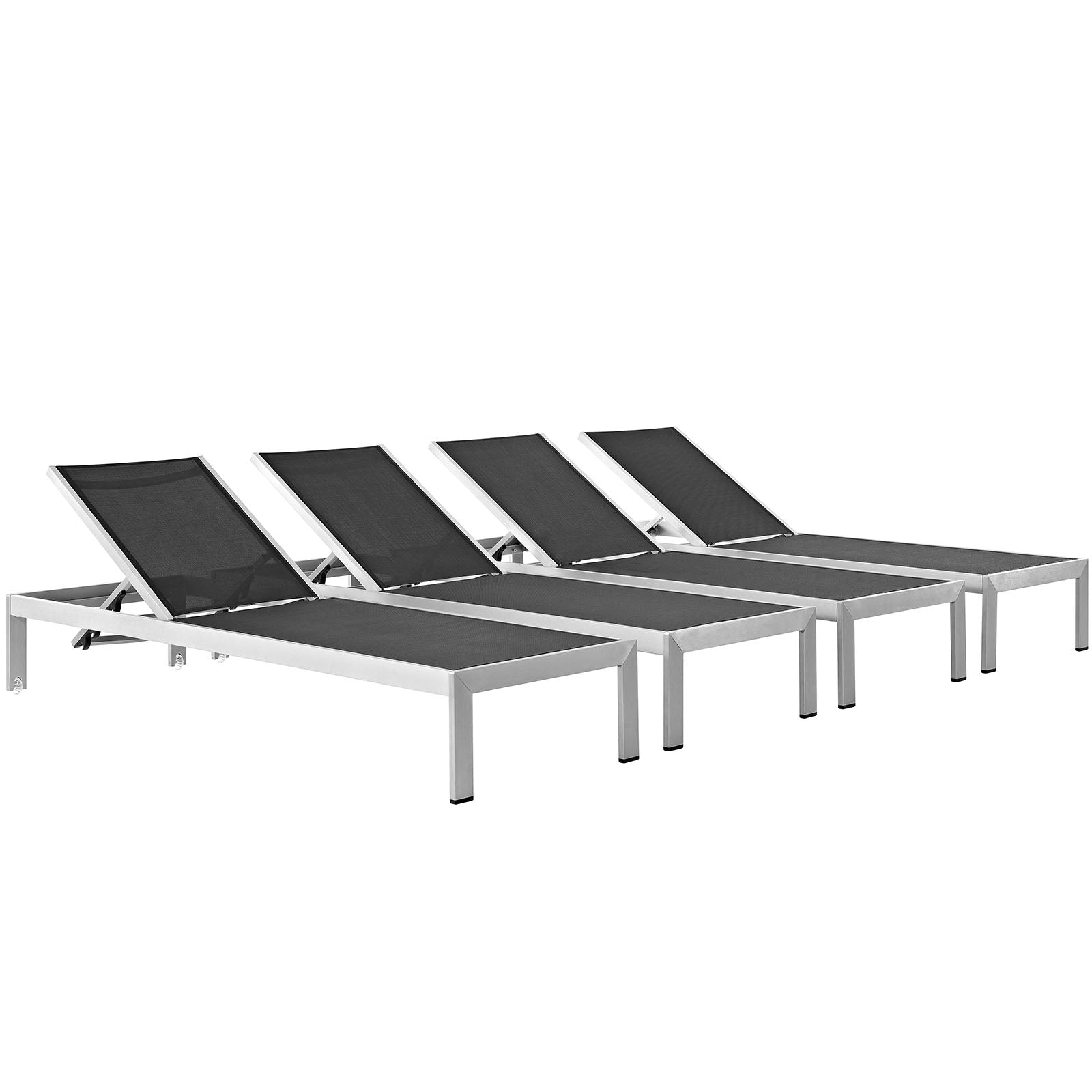Coast Outdoor Patio Aluminum Mesh Chaise Set of 4