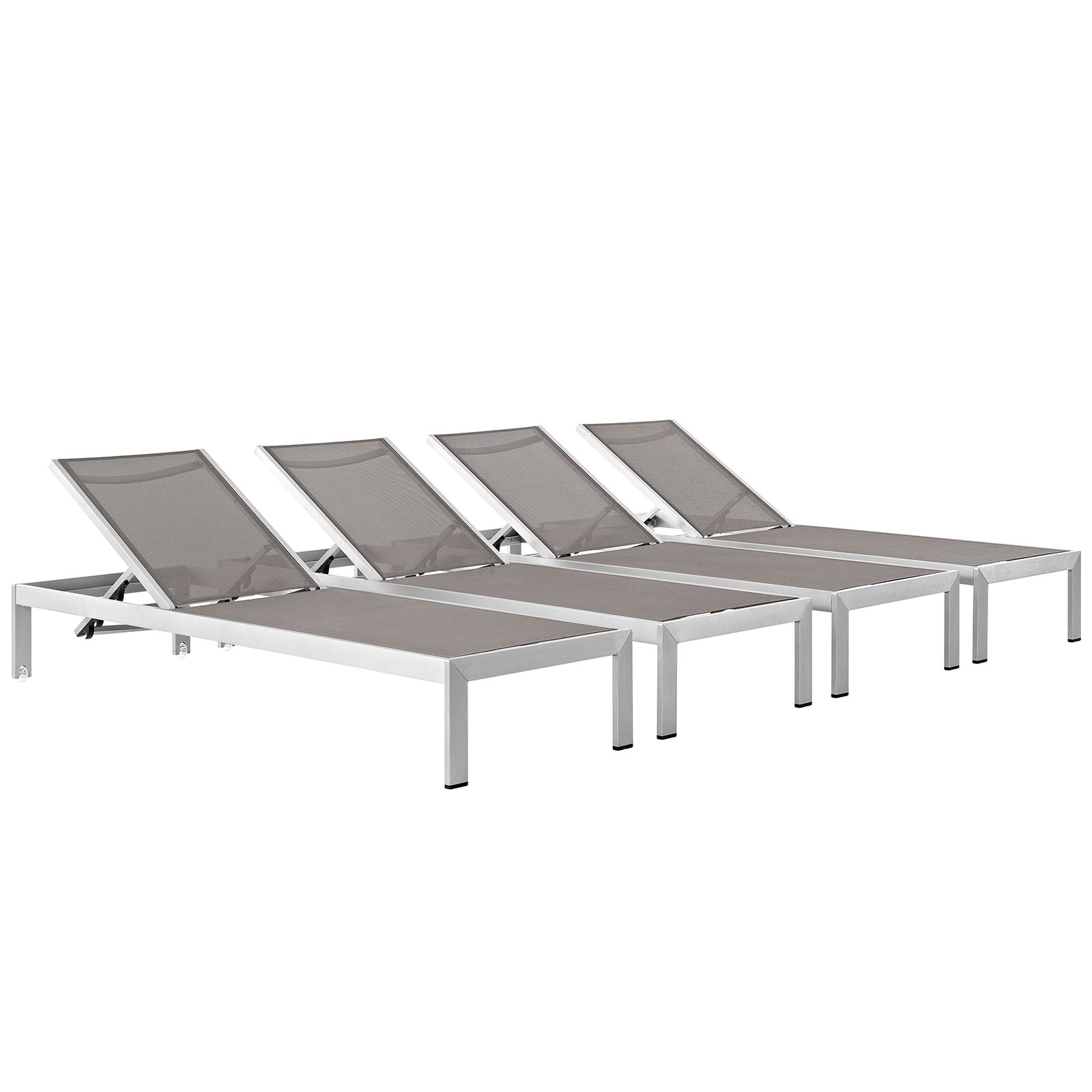 Coast Outdoor Patio Aluminum Mesh Chaise Set of 4